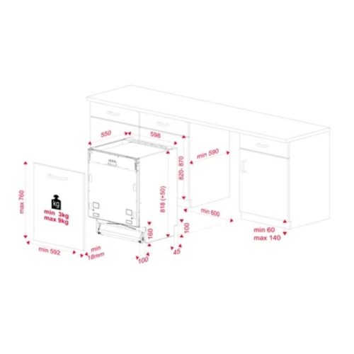 Kích thước máy rửa chén TEKA DFI 46750 220-240 50 WH 114270030